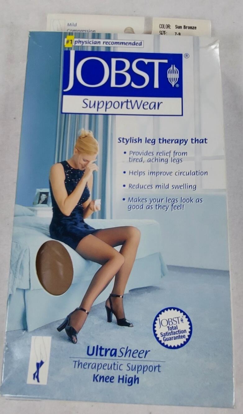 JOBST MEDICAL LEGWEAR ULTRA SHEER 8-15 mm COMPRESSION KNEE HIGH STOCKINGS SZ 7-9